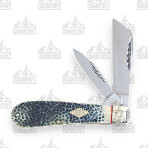 Rough Ryder Buckshot Bone Half Hawk Folding Knife