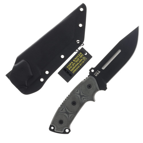 TOPS Knives Steel Eagle Fixed Blade Knife Black 5.13in Clip Point Blade TPSE105E