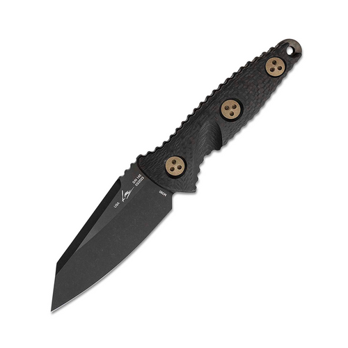 Microtech SOCOM Alpha Mini Warcom Black Carbon Fiber 3.75in Plain