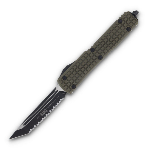 Microtech Ultratech Signature Series Out-The-Front Automatic Knife (T/E Black F/S | OD Green Frag)