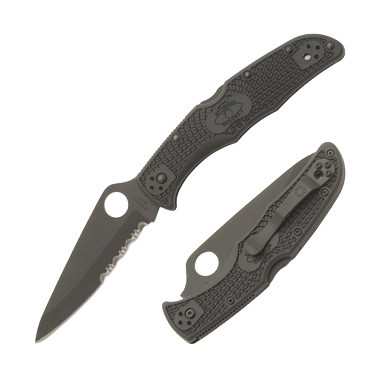 Spyderco Endura 4 Folding Knife Partially Serrated Black