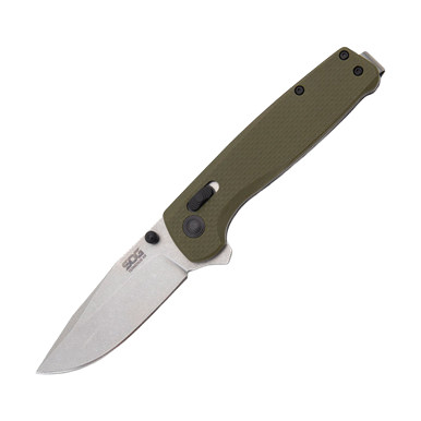 SOG Terminus XR OD Green 2.95in Plain Stonewash Clip Point 1