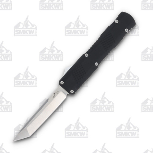 Bear & Son Bear OPS OTF Knife Black - 3.5in Bead Blasted Satin Tanto Plain