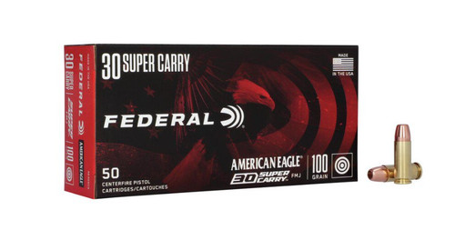 Federal American Eagle Handgun 30 Super Carry Ammunition 100 Grain 50 Rounds