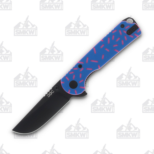 Crispy Donut Community Hanson Folding Knife (Blue G-10, Pink Sprinkles)