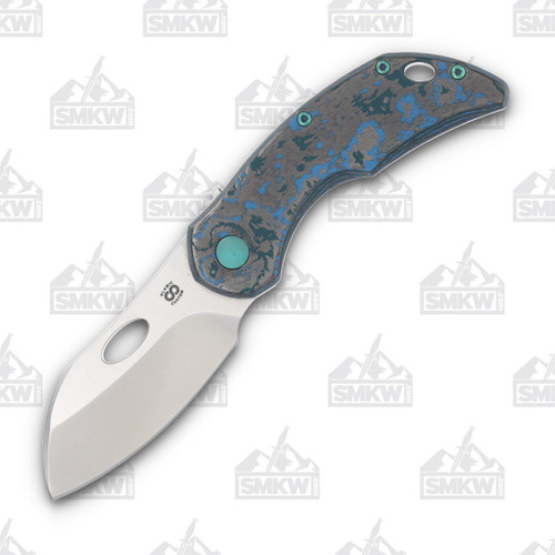 Olamic Busker Largo Framelock Folding Knife 008-L (Satin Magnacut  Arctic Storm FatCarbon)