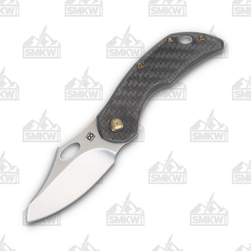 Olamic Busker Semper Framelock Folding Knife 008-S (Satin Magnacut  Twill FatCarbon/Dark Blast)