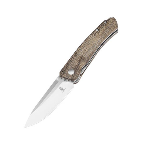 Kizer Aggressor Front Flipper Linerlock Folding Knife (Brown Micarta)