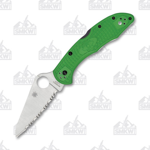 Spyderco Salt 2 Lightweight Folding Knife Serrated Green