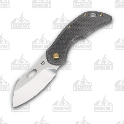 Olamic Busker Largo Framelock Folding Knife 007-L (Satin Magnacut  Twill FatCarbon/Dark Blast)