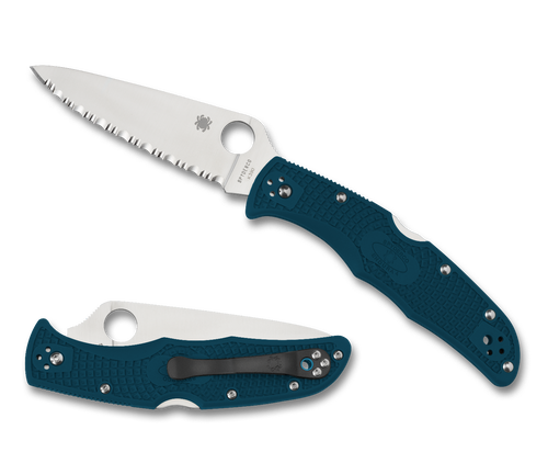 Spyderco Endura 4 Lightweight Folding Knife Blue Serrated