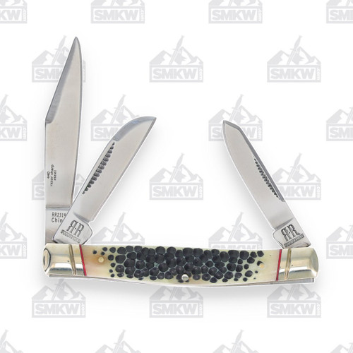 Rough Ryder Buckshot Bone Medium Stockman Folding Knife