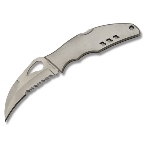 Spyderco Byrd Crossbill Folding Knife Partially Serrated Stainless Steel