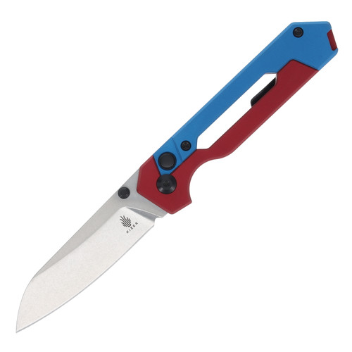 Kizer Hyper Button Lock Folding Knife (10th Anniversary Edition  Red/Blue)