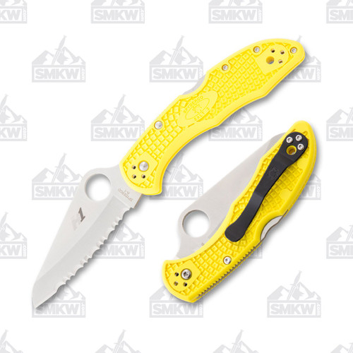 Spyderco Salt 2 Folding Knife Yellow Serrated