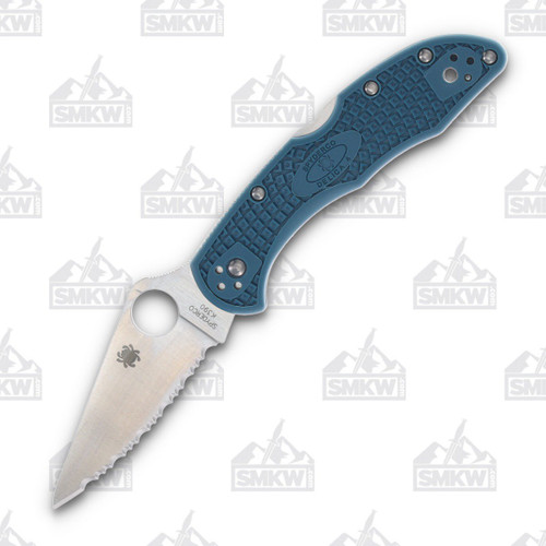 Spyderco Delica 4 Lightweight Folding Knife Blue Serrated