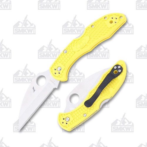 Spyderco Salt 2 Folding Knife Plain Edge Wharncliffe Yellow