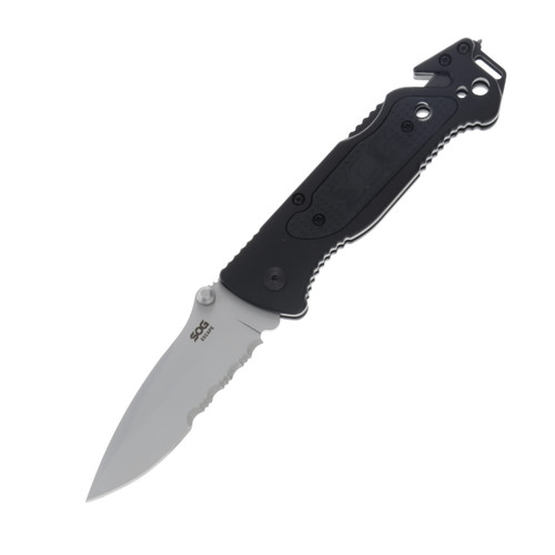 SOG Escape 3.4 Inch Partially Serrated Bead Blasted Clip Point SOGFF24