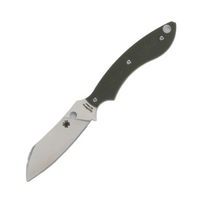 Spyderco Stok Fixed Blade Knife OD Green 2.95in Plain Satin Drop Point
