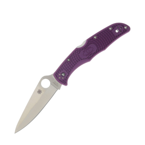 Spyderco Endura 4 Lightweight Flat Ground Purple FRN 3.8in Satin Plain Blade SPC10FPPR