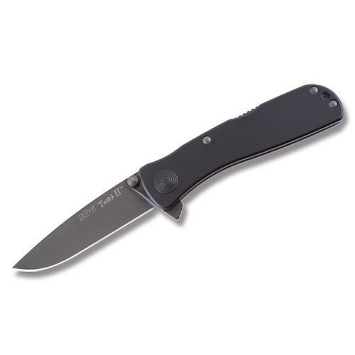 SOG Twitch II Assisted Folding Knife 2.65in Black TiNi Drop Point