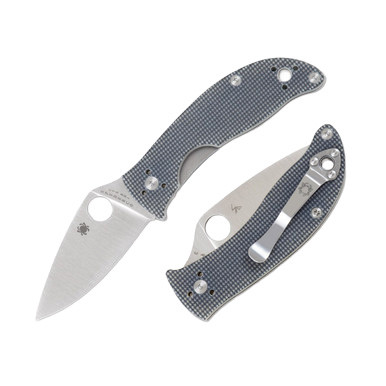 Spyderco Alcyone Folding Knife Gray 2.91 Inch Plain Satin Leaf
