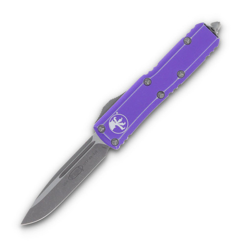 Microtech UTX-85 Out-The-Front Automatic Knife (S/E Stonewash | Distressed Purple)