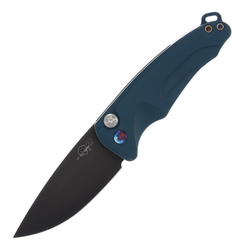 Medford Smooth Criminal Out-the-Side Automatic Knife (PVD S45VN  Blue Handles  Flamed Hardware)