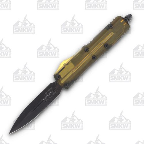 Microtech UTX-85 Signature Series Out-The-Front Automatic Knife (D/E DLC-Magnacut | Ultem)