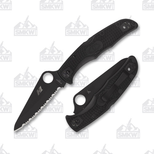 Spyderco Pacific Salt 2 Folding Knife Partially Serrated Black