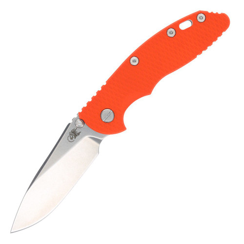 Hinderer XM-18 3.5 Non Flipper Folding Knife Stonewash Slicer/Orange G-10 Gray Titanium KXM35NFSLOG10