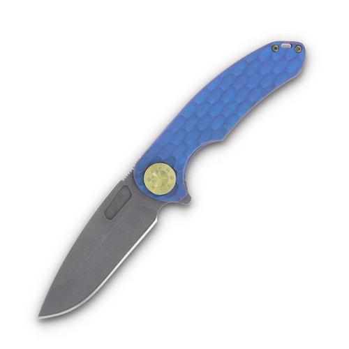 Curtiss Custom F3 Large Slicer Flipper Framelock Folding Knife (Yellow  Aqua/Purple)