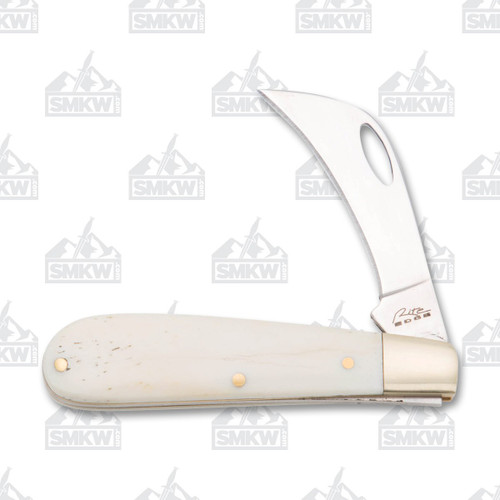 White Bone Pruning Hawkbill Folding Knife