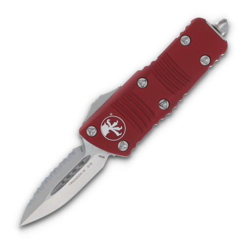 Microtech Mini Troodon Out-the-Front Automatic Knife (F/S Stonewash D/E | Merlot)