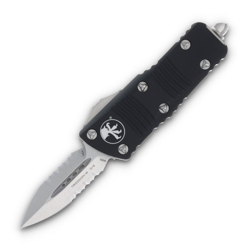 Microtech Mini Troodon Out-The-Front Automatic Knife (D/E Stonewashed P/S | Black)