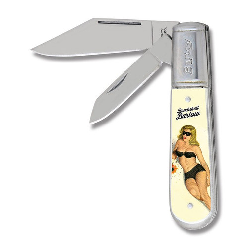 Novelty  Knife Company Black Bikini Bombshell Barlow Folding Knife