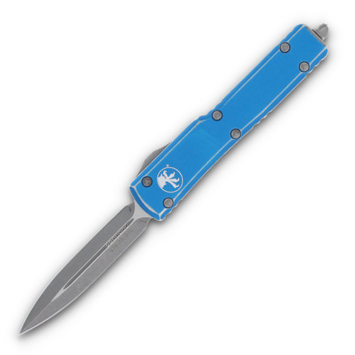 Microtech UTX-70 Out-the-Front Automatic Knife (Stonewash D/E | Distressed Blue)