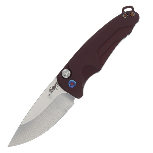 Medford Smooth Criminal Out-the-Side Automatic Knife (Tumbled S45VN  Red Handles  Flamed Hardware)