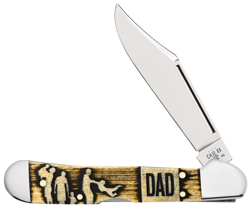 Case Father’s Day Smooth Natural Bone Mini CopperLock Folding Knife