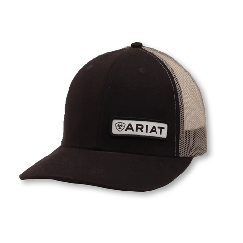 Ariat Off Set Black Patch Mesh Hat