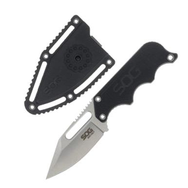SOG Knives Instinct Fixed Blade Black G10 2.3in Plain Satin Clip Point