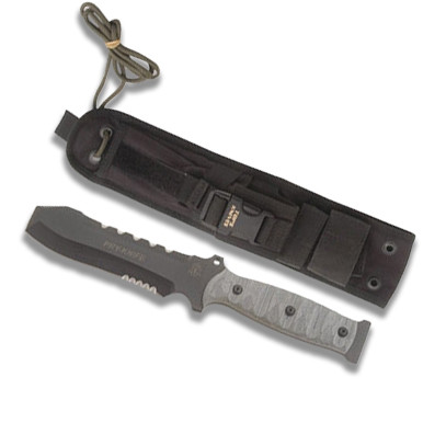 TOPS Pry Knife 4.5in Partially Serrated Black Chisel with PPE Tool Kit
