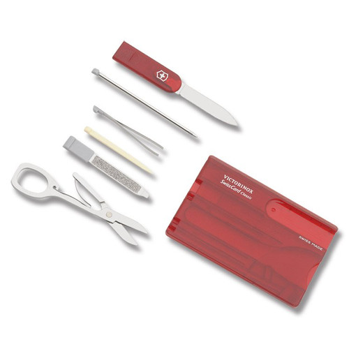 Victorinox SwissCard Pocket Tool Translucent Ruby