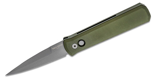 Pro-Tech Godfather Green AUTO Knife 4in Bead Blasted Spear Point Blade