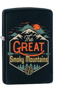 Zippo Black Matte Smoky Mountains Lighter ZP414530