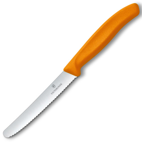 Victorinox Tomato and Sausage Knife Orange 4in Serrated Tomato Blade