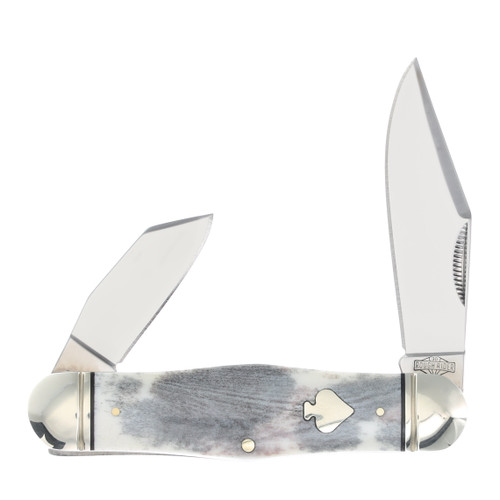 Rough Ryder Black Appaloosa 2 Blade Swell Center Jack Folding Knife