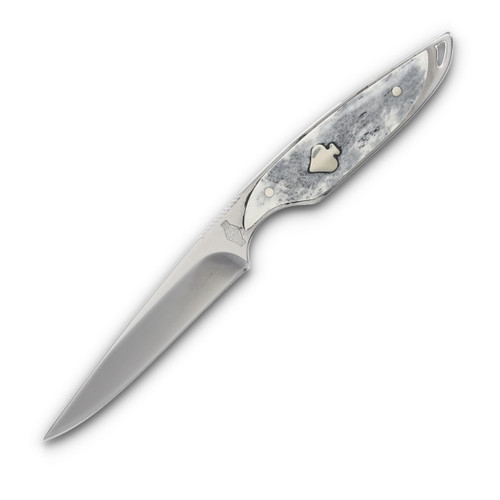 Rough Rider Black Appaloosa Spade Shield Fixed Blade Knife with Sheath RR2490