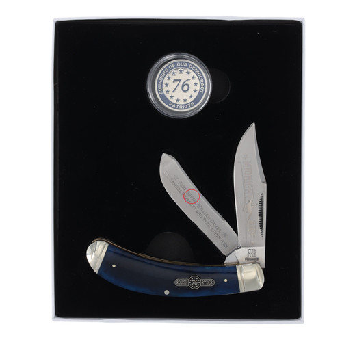 Rough Ryder Patriot Series Bow Trapper Folding Knife Gift Set with Collector's Coin