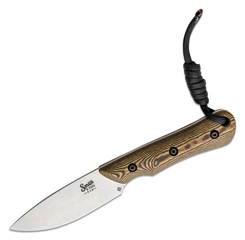 Smith & Sons Brave Maple Burlap 3.5in Stonewash Drop Point Fixed Blade